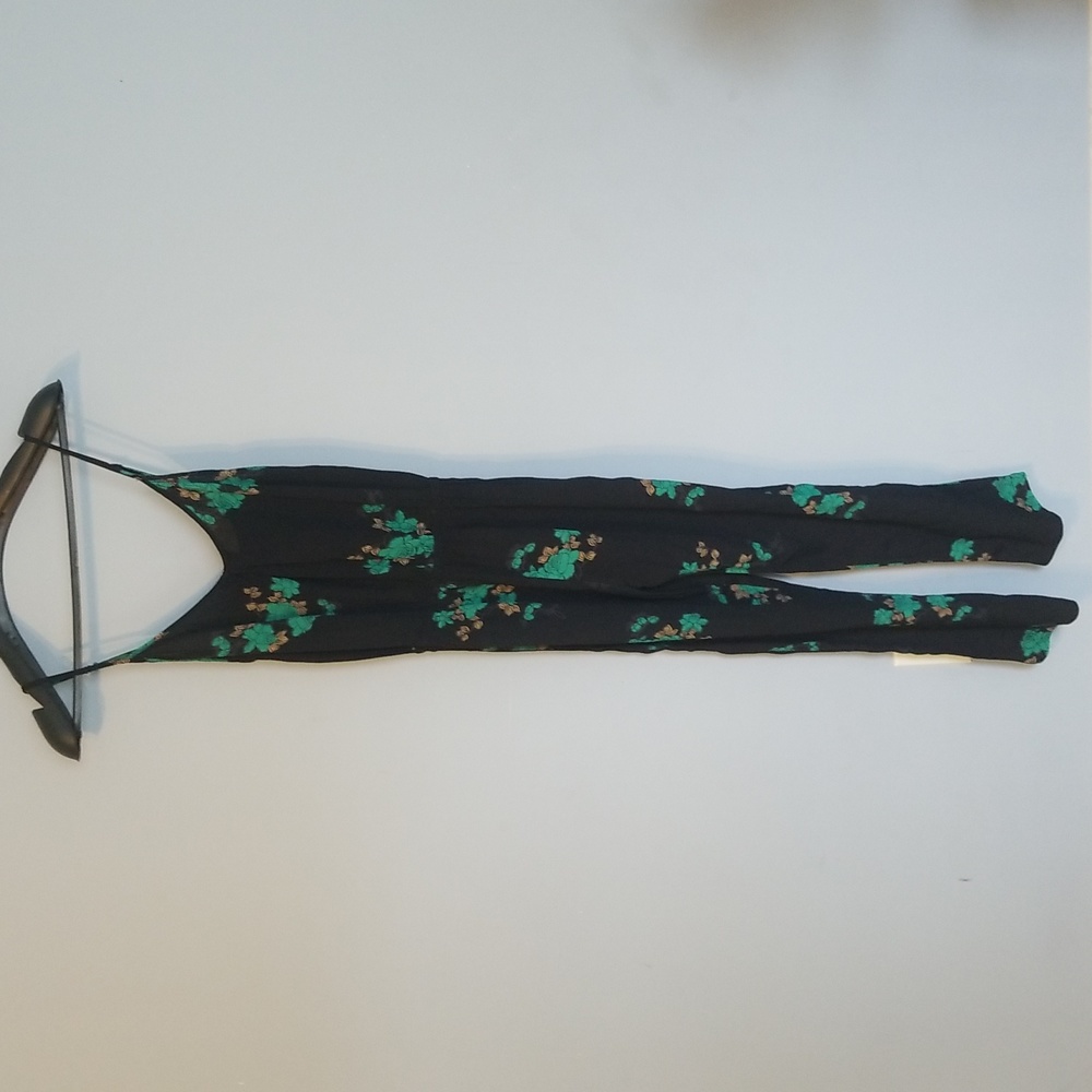 Blue life jumper with green floral print
